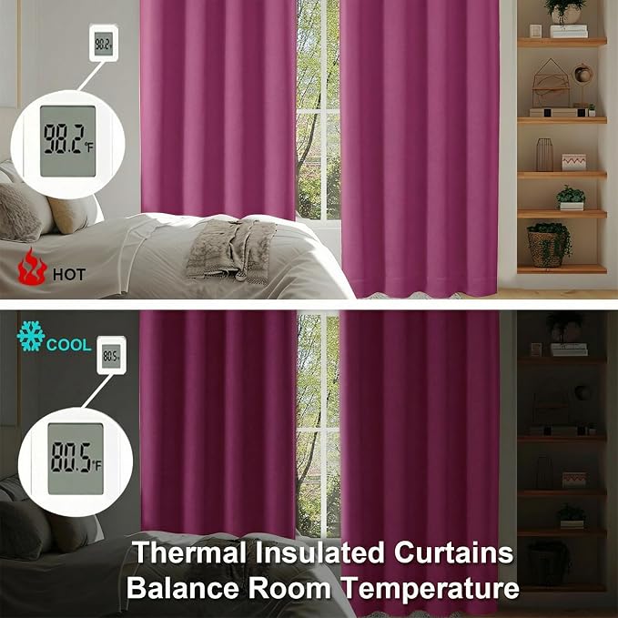 Simplebrand Ava Hot Pink Blackout Curtains - Image 6