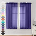 OVZME Purple Sheer Curtains 63 inch Length 2 Panels Set by OVZME