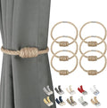 BEL AVENIR Magnetic Jute Curtain Tiebacks, Decorative Drapery Holdbacks by BELAVENIR