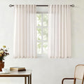Natural Linen Curtains for Living Room Back Tab Modern Farmhouse Semi Sheer by Jolilight