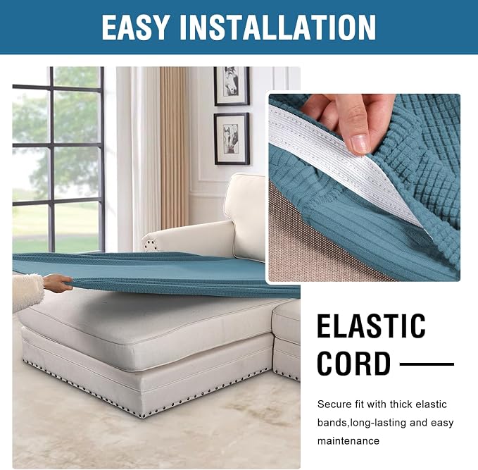 H.VERSAILTEX Super Stretch Individual Chaise Cover Sectional Couch Covers - Image 5