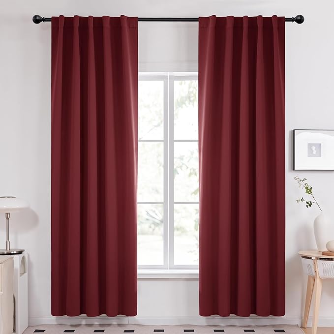 Deconovo Blackout Curtains, Thermal Insulated, W42 x L84 2 Panels, Back Tab by Deconovo