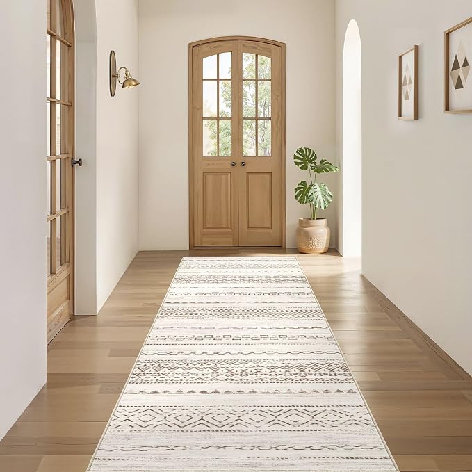 Nakagishi Runner Rug Kitchen Washable Rugs: 3x8 Non-Slip Boho Soft Modern Stain - Image 4