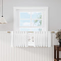 Nanspring Linen Textured White Curtains Window Toppers Valances Semi Sheer by Nanspring