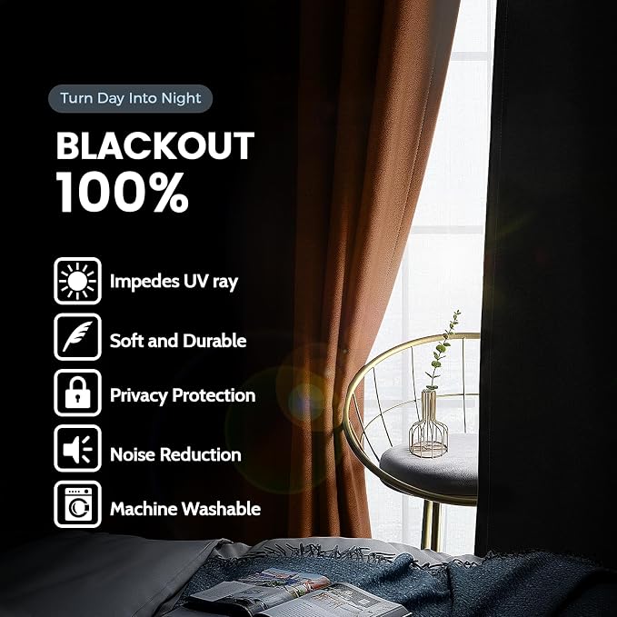 SimpleHome 100% Blackout Curtains - Image 2