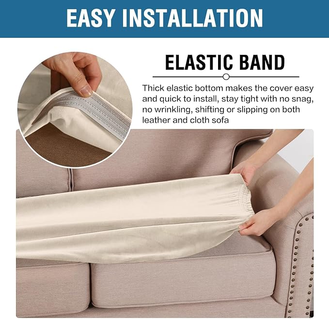 H.VERSAILTEX Velvet Stretch Individual Couch Cushion Cover Plush Cushion - Image 5