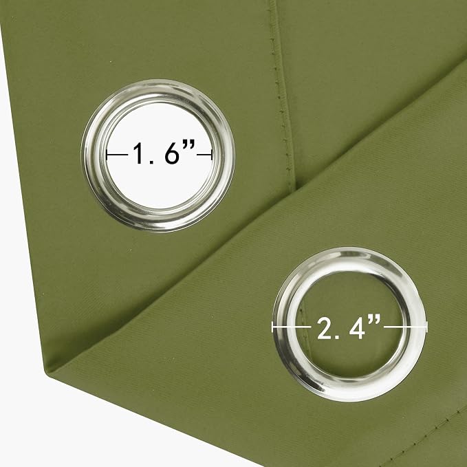 LEMOMO Blackout Curtains 52 x 120 Inch Long Olive Green Curtains Set of 2 - Image 5