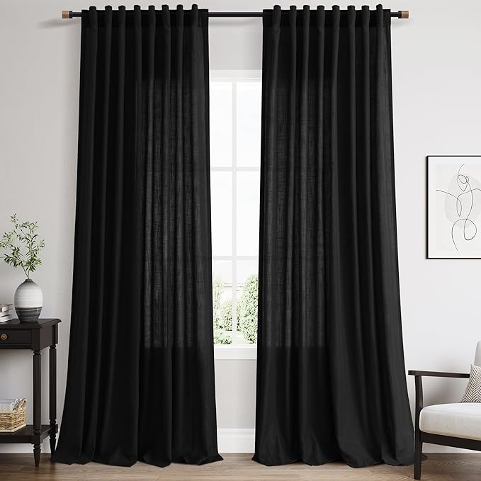 Nanspring Extra Long 108 Inch Curtains Linen by Nanspring