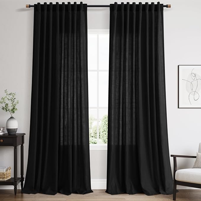 Nanspring 96 Inch Linen Curtains by Nanspring