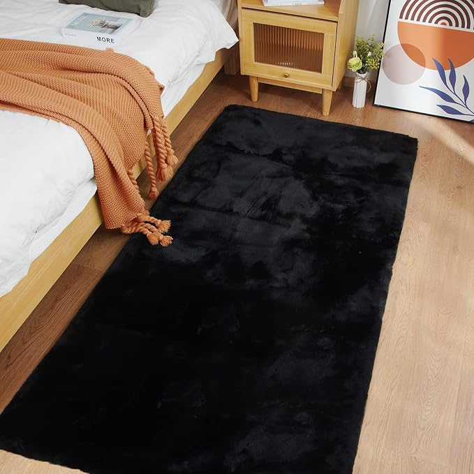 Ghouse Ultra Soft Faux Rabbit Fur Rug, Machine Washable Area Rugs by Ghouse