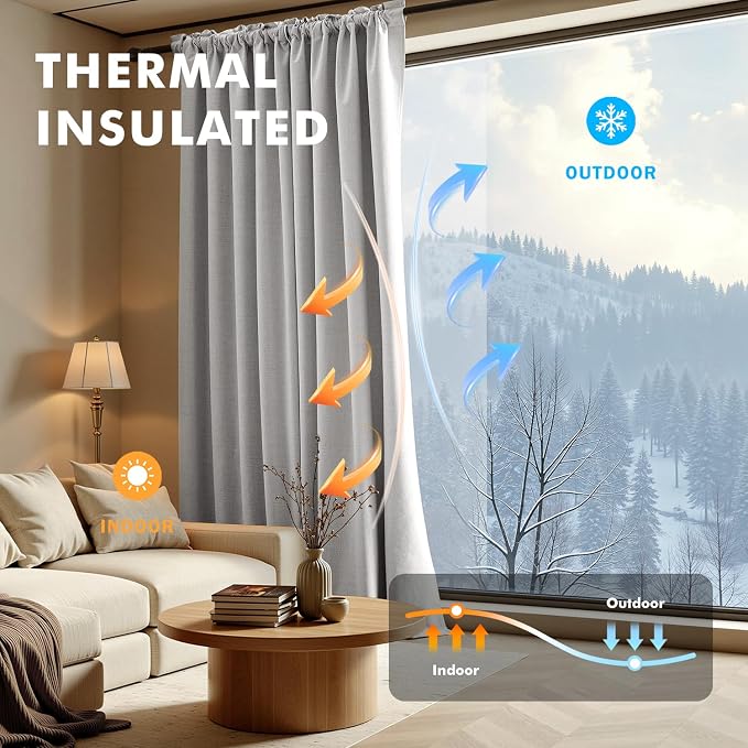 MIULEE 100% Blackout Linen Curtains - Image 4