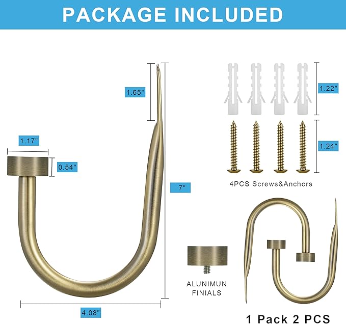Premium Curtain Holdback, Quality Metal Decorative Curtain Holdbacks - Image 3