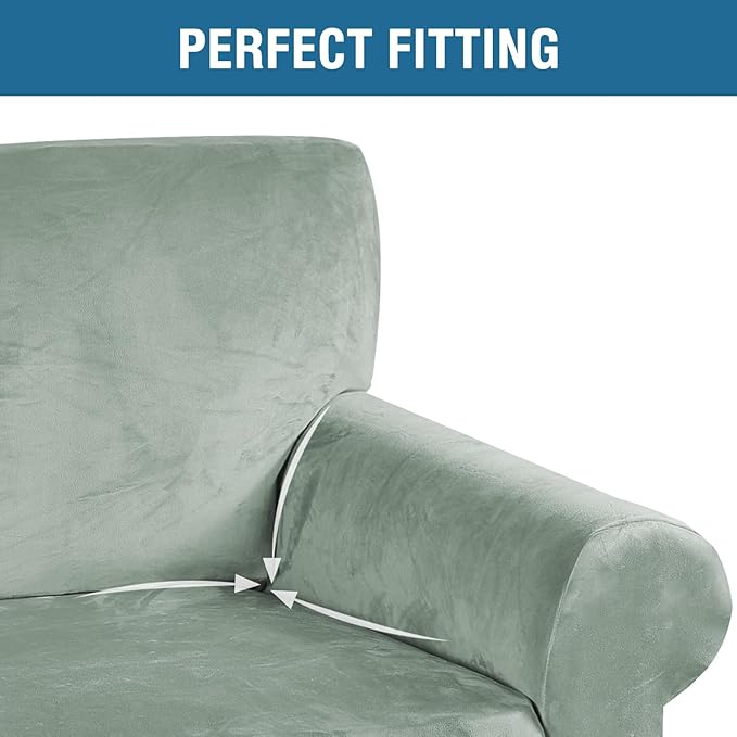 H.VERSAILTEX 1 Peice Stretch Velvet Sofa Covers - Image 4