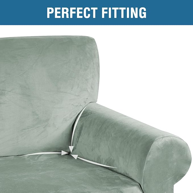 H.VERSAILTEX Stretch Velvet Loveseat Covers - Image 4