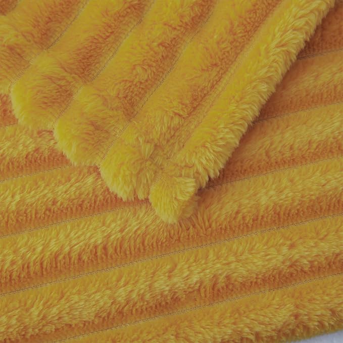 Mustard Yellow Fleece Throw Blanket 50”×60” - Image 6