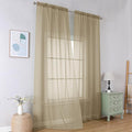 Simplebrand Taupe Sheer Curtains 96 Inches Long, Light Filtering Light Brown by Simplebrand