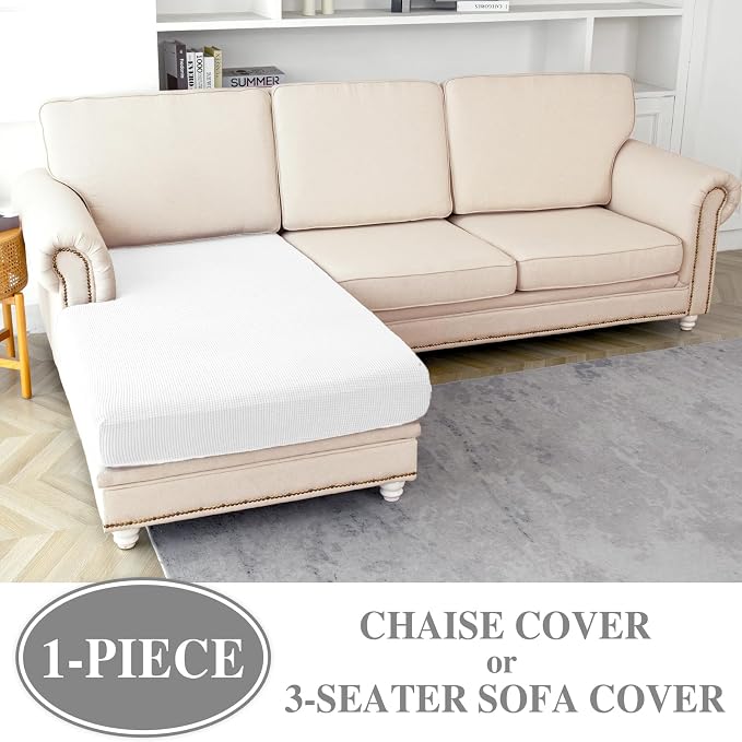 Couch Cushion Cover Chaise Lounge Cover Washable Separate Seat Chaise Couch - Image 2