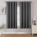 CUCRAF Light Grey Blackout Curtains 45 inch Length 2 Panels Set, Rod Pocket by CUCRAF