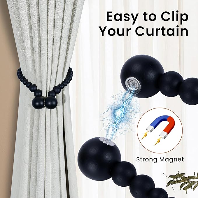 KLOGTSIND Magnetic Curtain Tiebacks, Curtain Tie Backs - Image 2