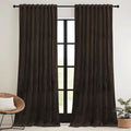 RYB HOME Brown Blackout Curtains 84 inches Long Velvet, Room Darkening Thermal by RYBHOME