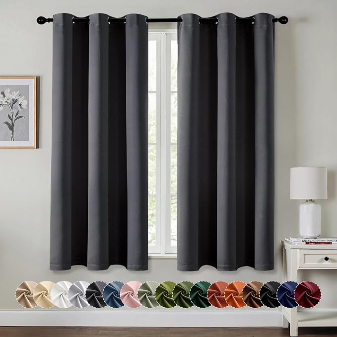 MIULEE Dark Grey Blackout Curtains by MIULEE