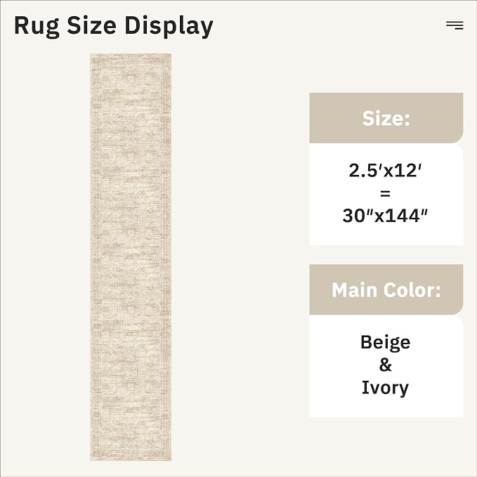 Runner Rug 2'6" x 12' Washable Non-Slip Runner Rugs - Image 4