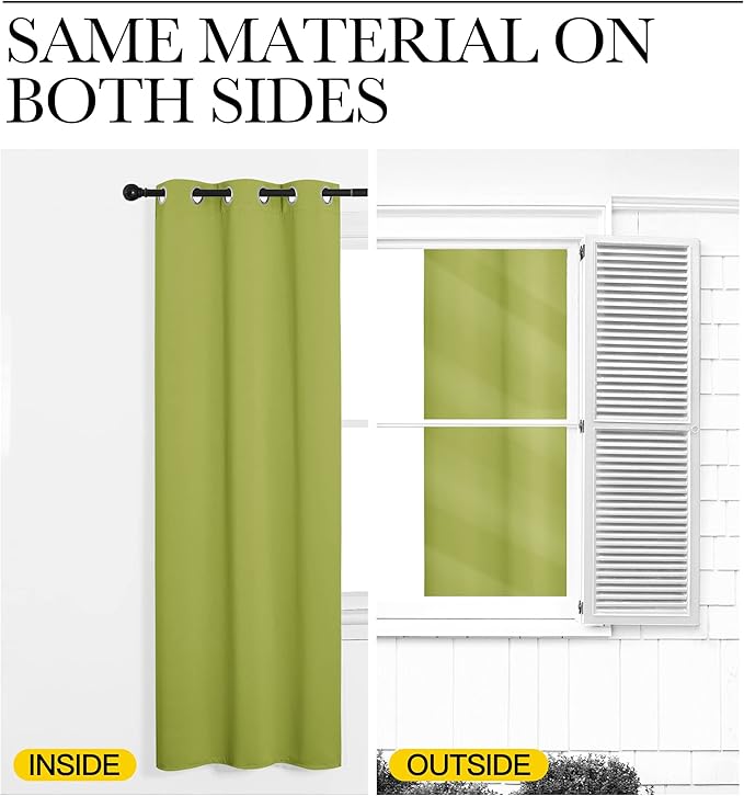 NICETOWN Fresh Green Blackout Curtains 96 inches Length - Image 5
