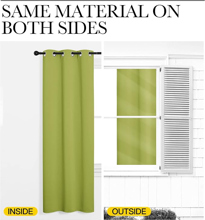 NICETOWN Fresh Green Blackout Curtains 102 inches Length - Image 5