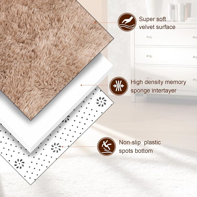 TWINNIS Super Soft Shaggy Rugs Fluffy Carpets, 5x8 Feet, Indoor Modern Plush - Image 2