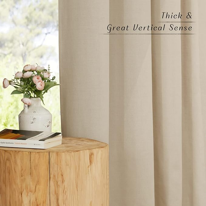 NICETOWN Rustic Linen 102 inch Long Curtains - Image 6