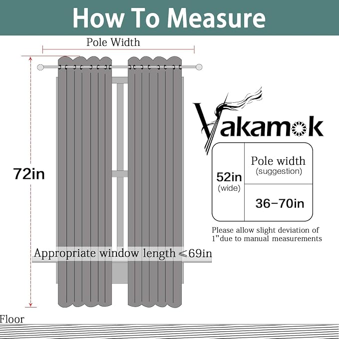 Yakamok 72 Inch Long Blackout Curtains - Image 7