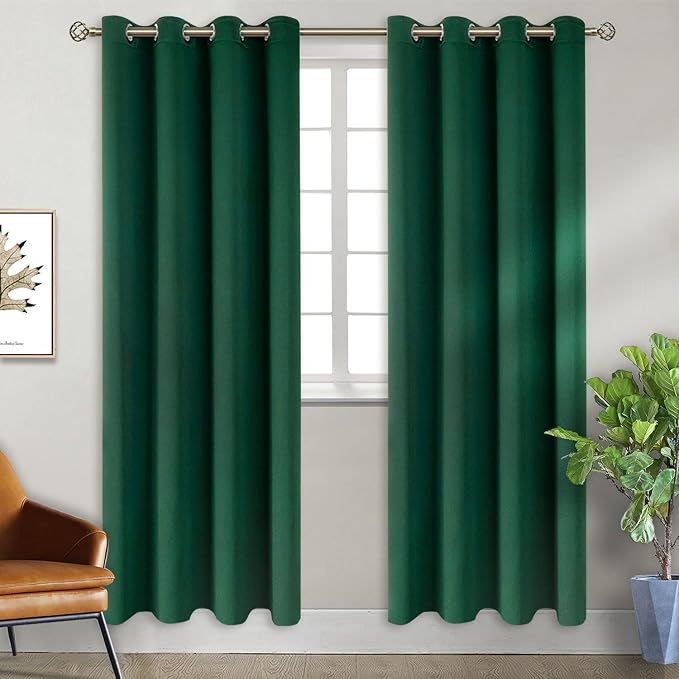 BGment Green Blackout Curtains 84 Inch Length 2 Panels Set, Grommet Thermal by BGment