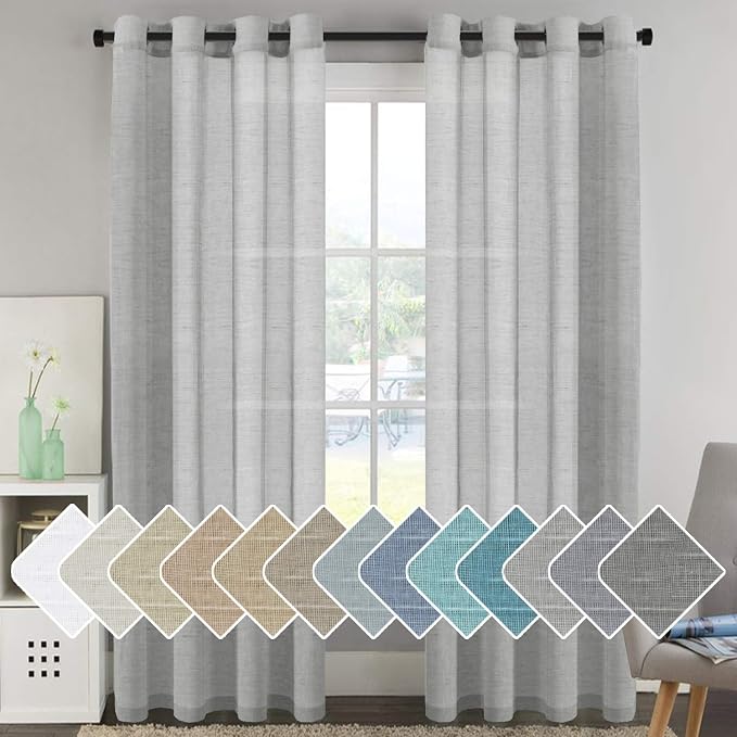 H.VERSAILTEX Linen Curtains Flax Linen Blended Curtain Panels by HVERSAILTEX