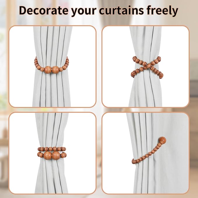 Magnetic Curtain Tiebacks, 2 Pack Curtain Holdbacks - Image 4
