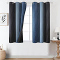Estelar Textiler Navy Blue and Black Ombre Blackout Curtains 54 Inches Long by ESTELARTEXTILER
