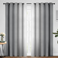 Yakamok 84 Inch Length Gray and Greyish White Gradient Color Ombre Curtains by Yakamok