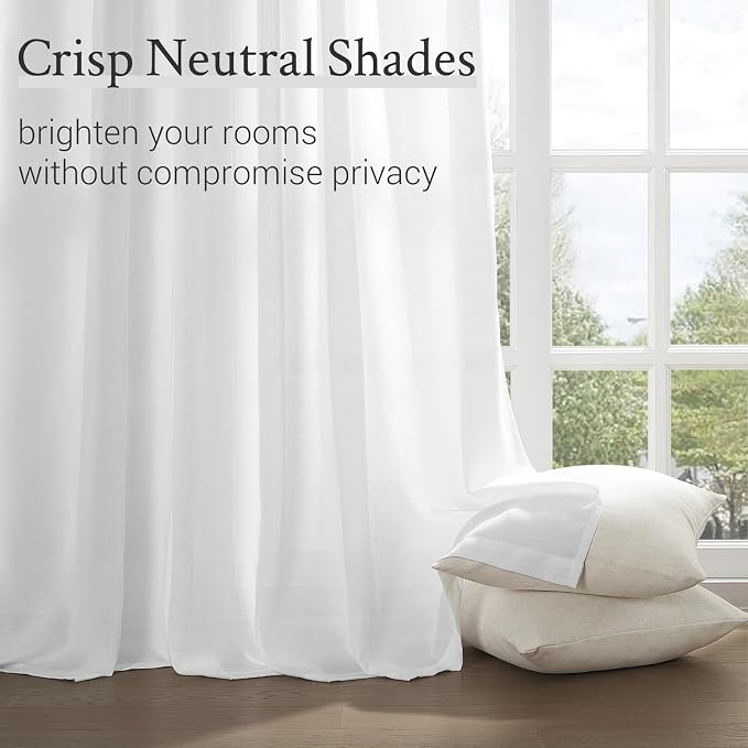 Topfinel 96 Inches Long Pinch Pleated Semi Sheer Curtains - Image 5