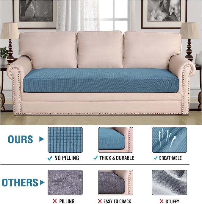 H.VERSAILTEX Super Stretch Individual Seat Cushion Covers Sofa Covers Couch - Image 2