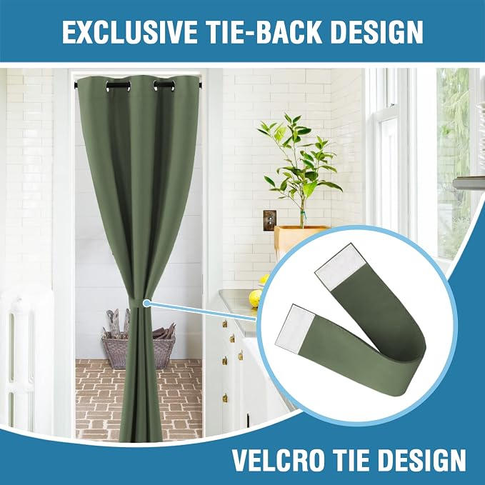 H.VERSAILTEX Doorway Curtain Blackout Closet Door Curtain Room Divider Window - Image 7