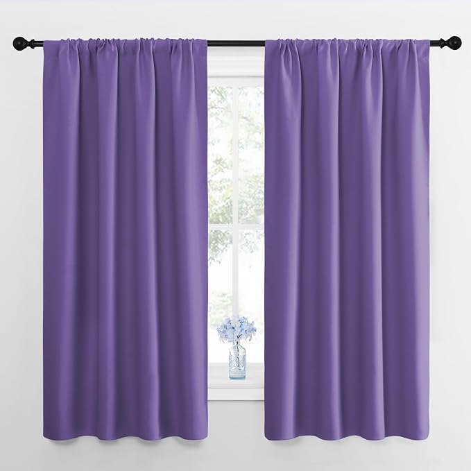 NICETOWN Blackout Curtains for Bedroom, Lilac Purple, 1 Pair, 42 by 45-inch by NICETOWN