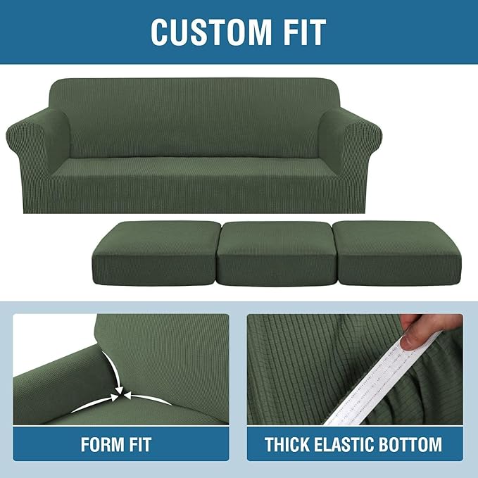 H.VERSAILTEX 4 Piece Stretch Sofa Covers - Image 4