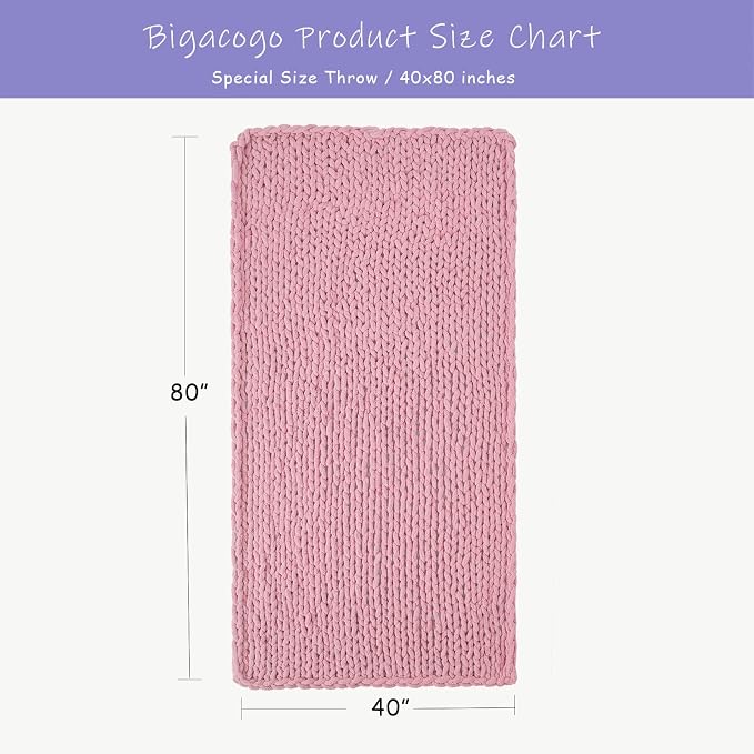 Bigacogo Chunky Knit Throw Blanket - Image 2