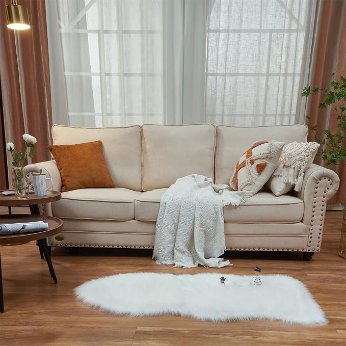 EasyJoy Ultra Soft Fluffy Shaggy Area Rug Faux Fur Rug Chair Cover Seat Pad - Image 2