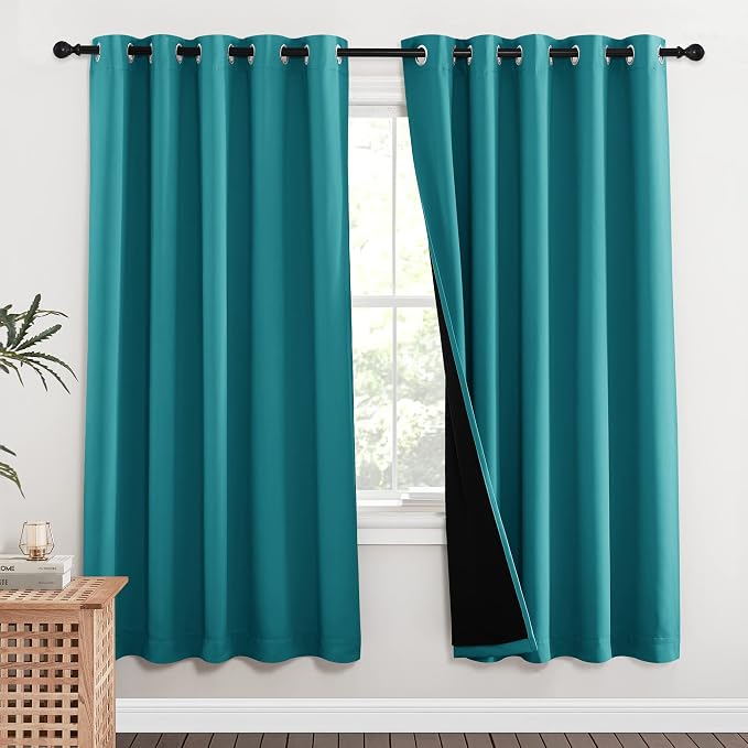 NICETOWN 100% Blackout Window Curtain Panels, Full Light Blocking Drapes by NICETOWN