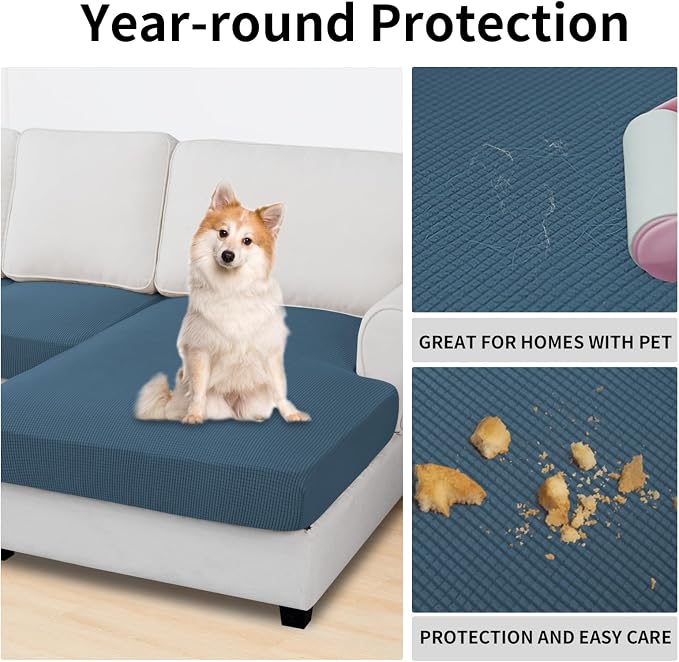 Easy-Going Stretch 3 Pieces Couch Cushion Covers - Image 3