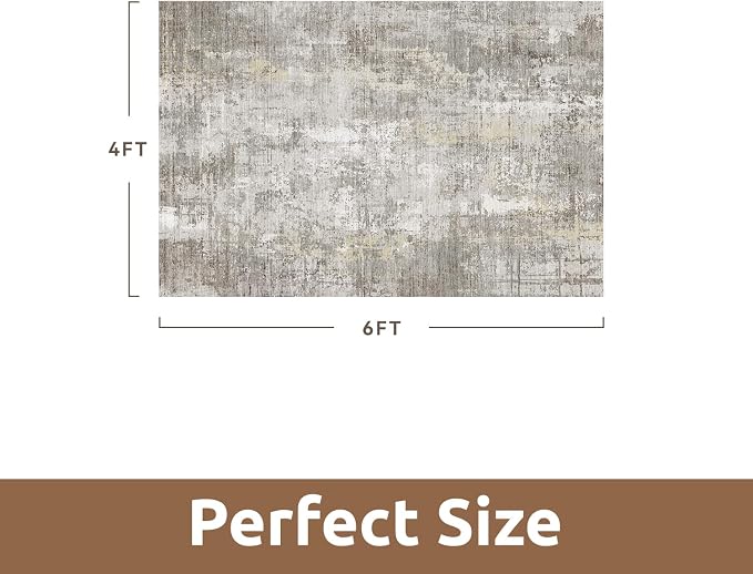 4 x 6 Area Rugs for Living Room, Machine Washable Non Slip Rug Ultra Soft Low - Image 2