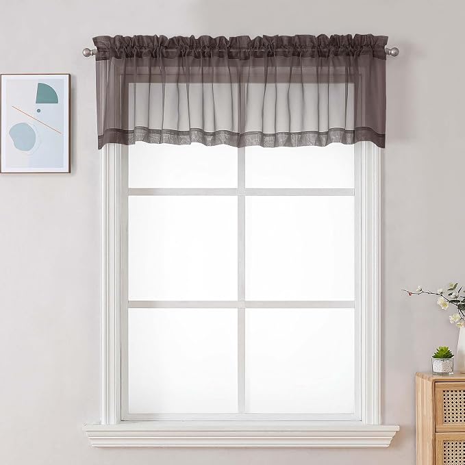 Chyhomenyc Chocolate Brown Sheer Valances by Chyhomenyc