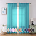 Aiyufeng Turquoise Sheer Curtains 84 Inches Long 2 Panels Set, Light Filtering by Aiyufeng