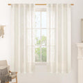 LAMIT 60 Inch Length Window Linen Curtains, Light Filtering Panels Back Tab and by LAMIT