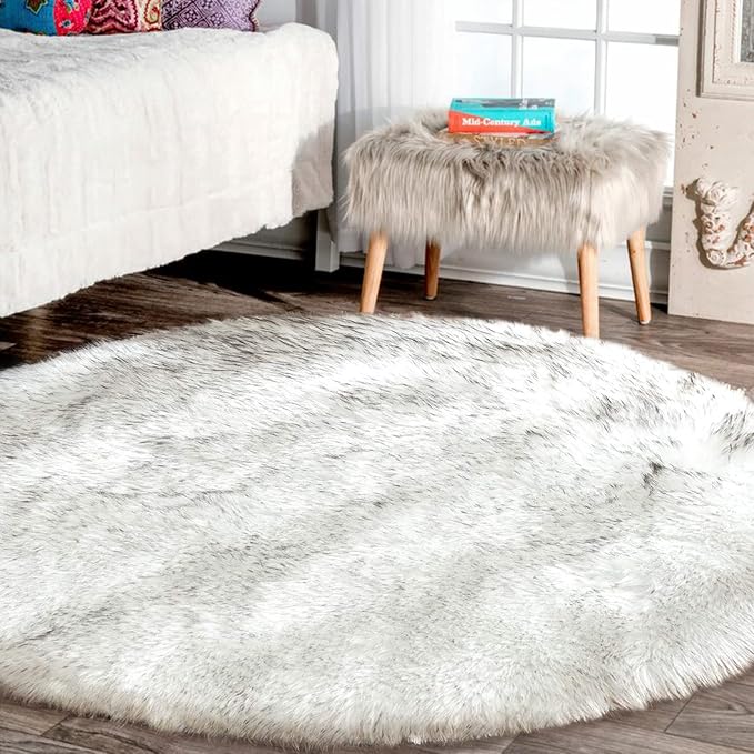 Latepis Large Circle Area Rugs for Living Room Round Rug 8ft Fluffy Bedroom by Latepis